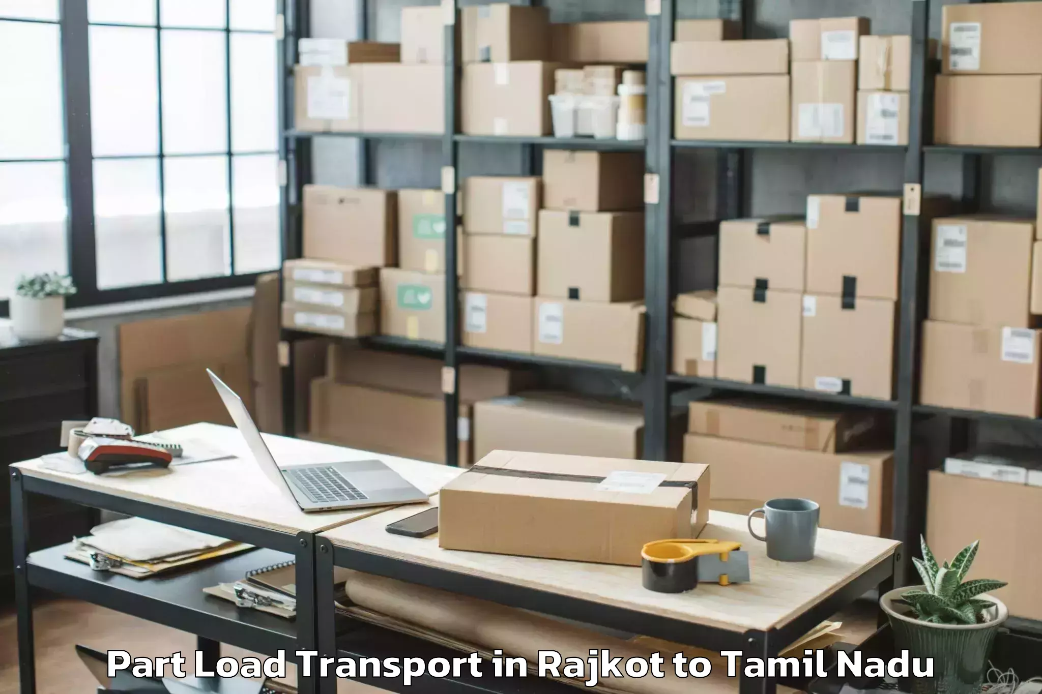 Professional Rajkot to Uthiramerur Part Load Transport